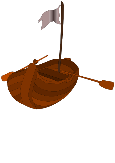 A pirate rowboat clipart