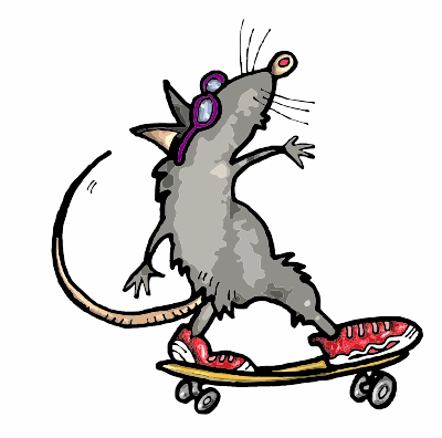 A Rat on a Skateboard clipart