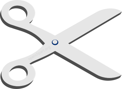 A Remix Of Openclipart Scissors Logo in Blue clipart