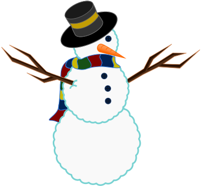 A scarfed Snowman clipart