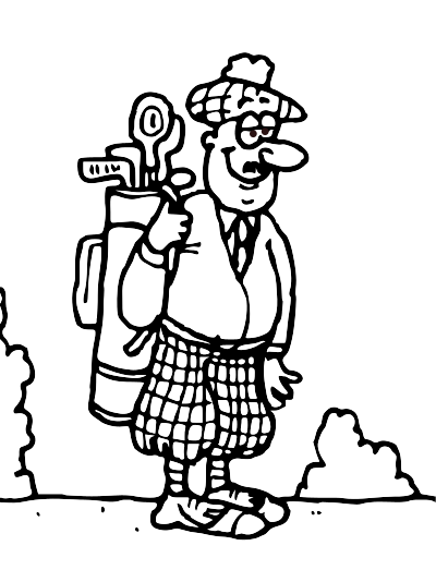 A Scottish Golfer clipart