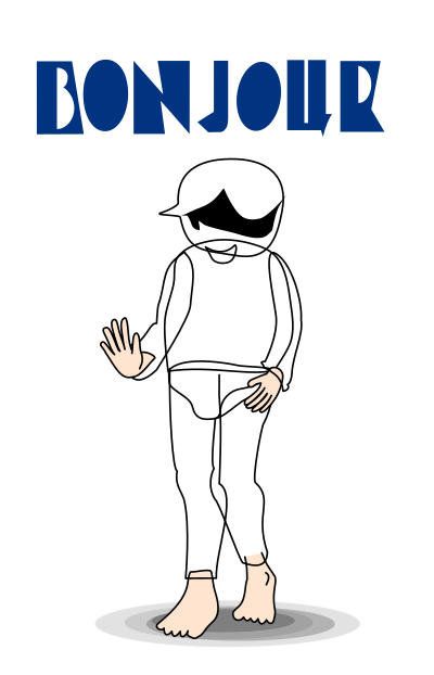 A Shy Bonjour clipart