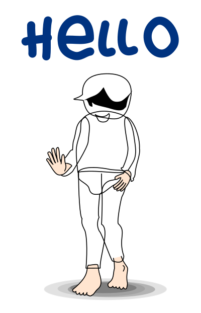 A shy Hello clipart