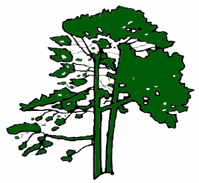 A Silhouette of some Pine Trees clipart