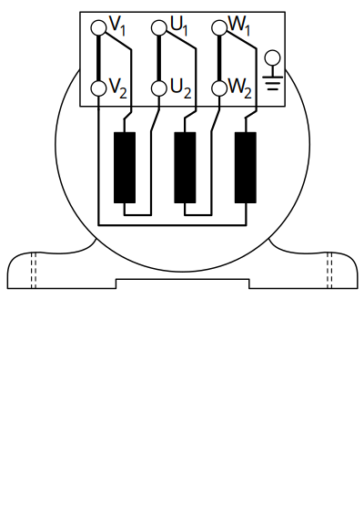A simple representation of a electric 3-phase motor clipart