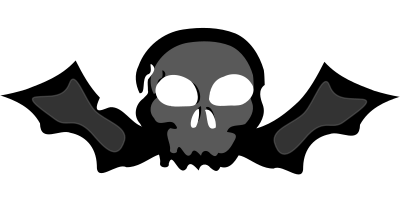 A skull with bat wings clipart