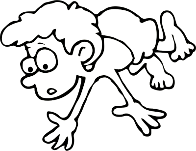 A small boy diving clipart