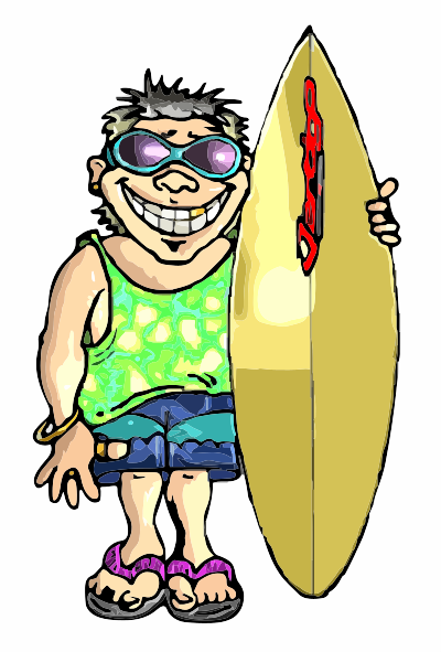 A Surfer Dude with his Board clipart