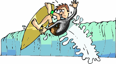 A Surfer riding a wave clipart