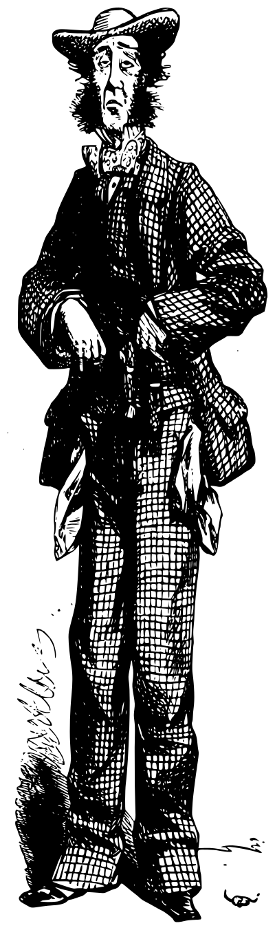 A tall and strange man clipart