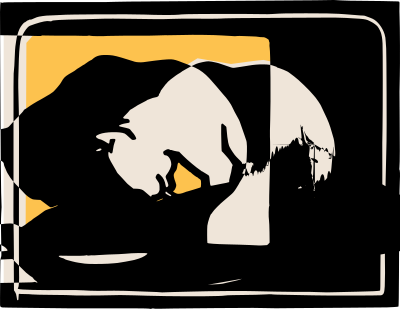 A waxing cat (1918) clipart