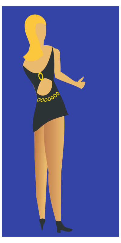A woman by night clipart