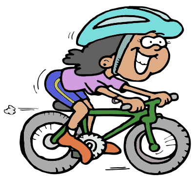 A woman riding a bike fast - remix clipart