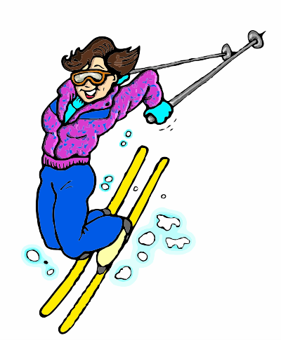A Woman Skiing clipart