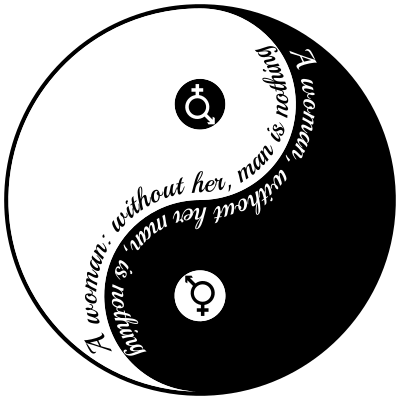 A Woman Without Her Man Yin Yang clipart