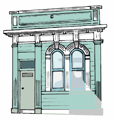 A wooden colonial building in New Zealand clipart