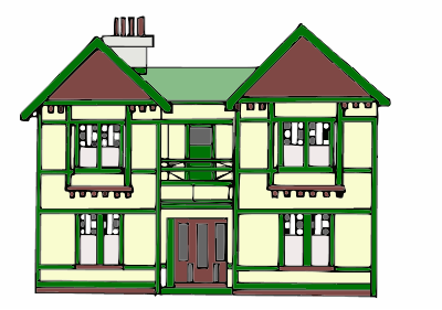 A wooden guest house in New Zealand clipart