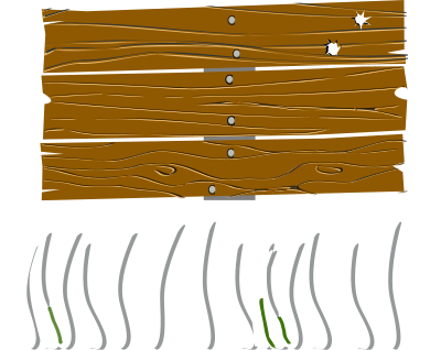 A wooden signpost in grass clipart