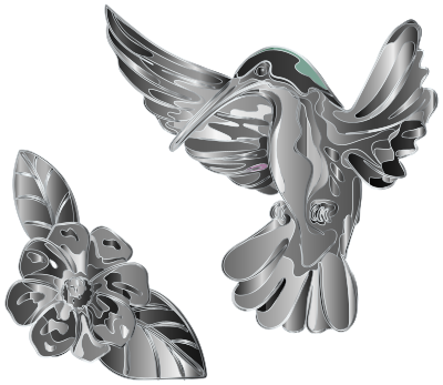 Abstract Artistic Hummingbird And Flower 2 clipart