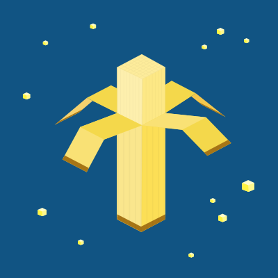 Abstract Banana into Space clipart