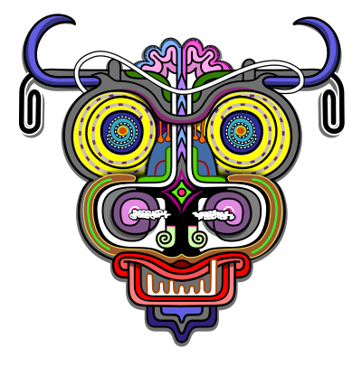 ABSTRACT BULL colors REMIX clipart