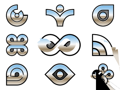 Abstract Chrome Icons clipart