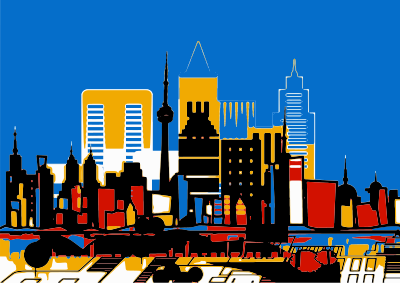 Abstract Colorful Architecture City Skyline clipart