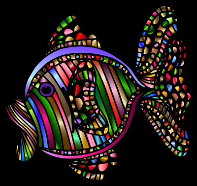 Abstract Colorful Fish 2 With Background clipart