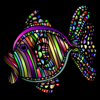 Abstract Colorful Fish 3 With Background clipart