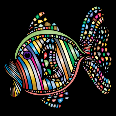 Abstract Colorful Fish 4 With Background clipart
