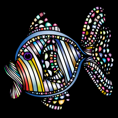 Abstract Colorful Fish 5 With Background clipart