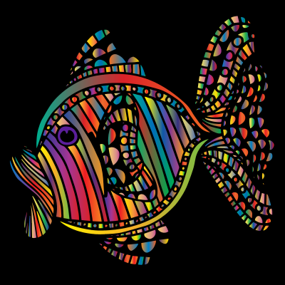 Abstract Colorful Fish 6 With Background clipart