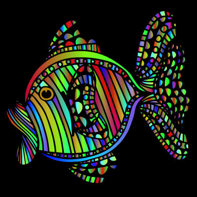 Abstract Colorful Fish 7 With Background clipart