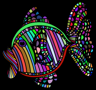 Abstract Colorful Fish With Background clipart