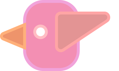 Abstract cute simple cartoon bird clipart