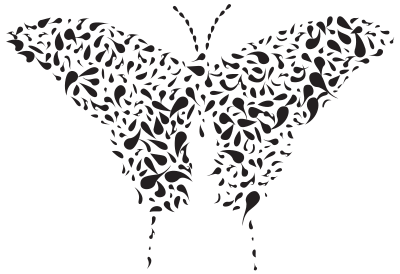 Abstract Drops Butterfly clipart