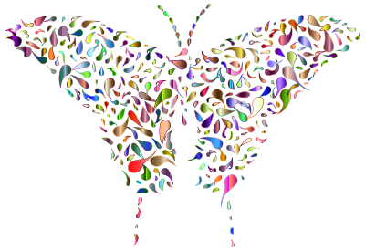 Abstract Drops Butterfly Chromatic No BG clipart