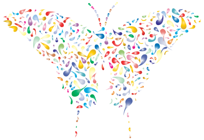 Abstract Drops Butterfly Prismatic clipart