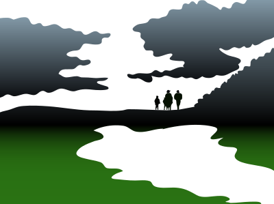 Abstract Family Landscape Silhouette clipart