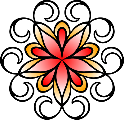 Abstract flower 25 (colour) clipart