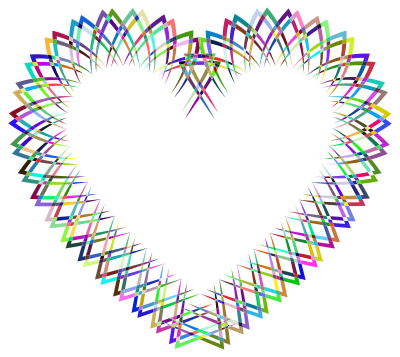 Abstract Geometric Frame I Heart Prismatic 2 clipart