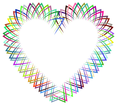 Abstract Geometric Frame I Heart Prismatic clipart
