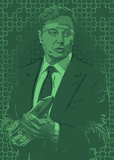 Abstract Green Elon Musk clipart