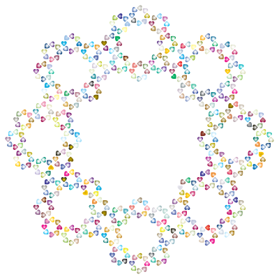 Abstract Hearts Frame Prismatic 2 clipart