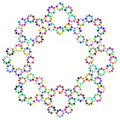 Abstract Hearts Frame Prismatic clipart