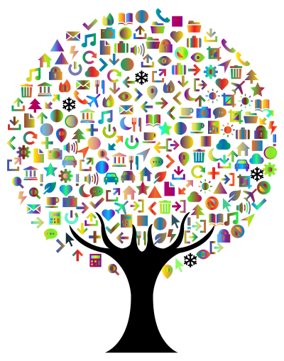 Abstract Icons Tree Prismatic 2 clipart