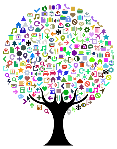 Abstract Icons Tree Prismatic clipart