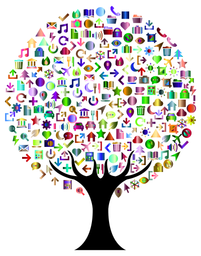 Abstract Icons Tree Prismatic 3 clipart