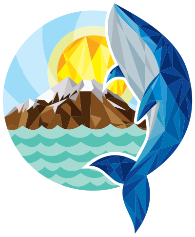 Abstract Low Poly Whale Design clipart