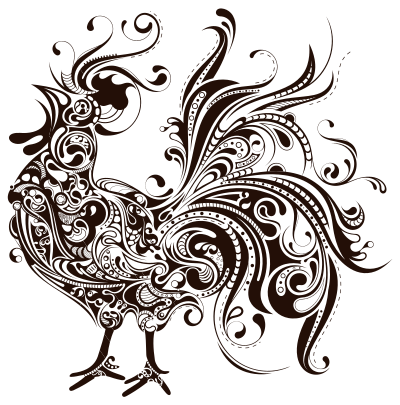 Abstract Rooster Silhouette clipart